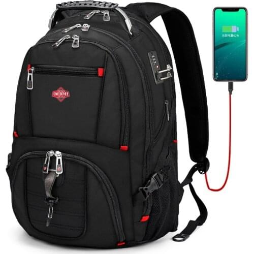 Men Backpack Large Capacity Laptop Bagpack USB Charging Women Business Travel Back Pack Student Schoolbag with Anti Theft Lock