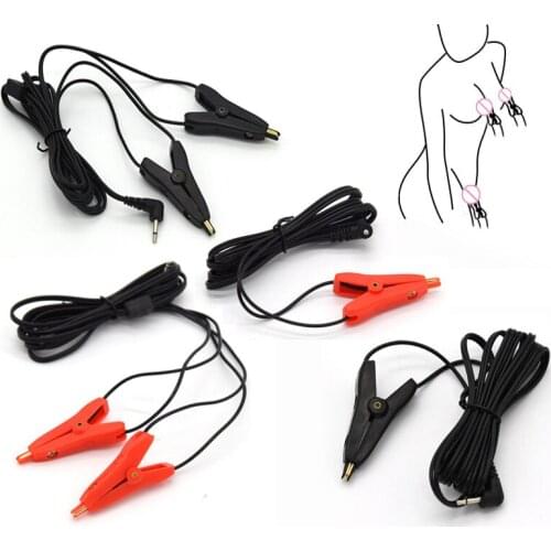 Electric Shock Nipple Clamp Body Massager Clips Electrode Clip Breast Enlarger Electro Shock Adult Games Sex Accessory For Women