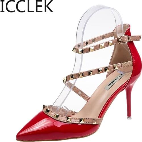 Studded High Heels Woman 2021 Summer New Style Stiletto Fashion Sexy Womens Pointed Pump High Heels