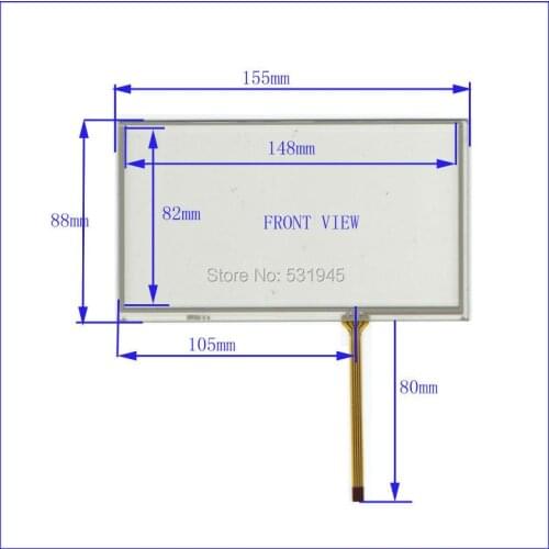 ZhiYuSun New 6.2 Inch Touch Screen 155mm*88mm for 6.2 GPS GLASS 155*88 for tble compatible XWT335 for soling gps touch