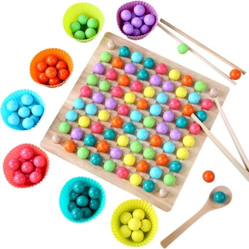 1Set Rainbow Ball Game Toy Colorful Puzzle Magic Chess Toy Set Montessori Educational Toys