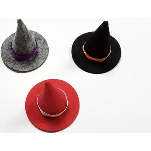 1pcs Mini Felt Witch Hats Handmade Wine Bottle Decor For Halloween Party Favors DIY Hair Accessories Crafts For Halloween