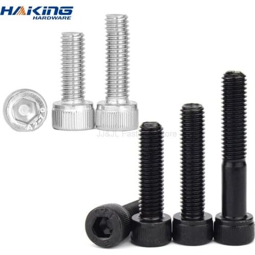 10pcs M3 M4 M5 M6 M8 304 A2 Stainless Steel Black grade 12.9 steel DIN912 Hexagon Hex Socket Head Cap Allen Bolt Screw L=4-150mm