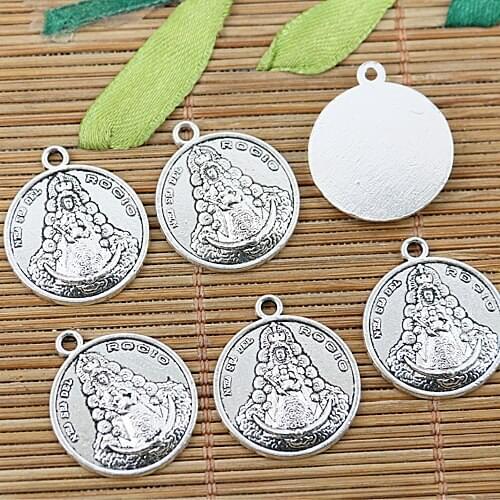 15pcs tibetan silver color 20mm religious design charms EF1298