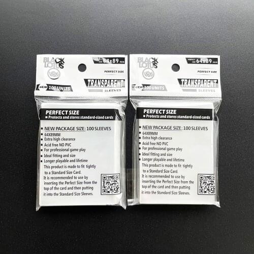 200 PCS/Lot Acid Free Transparent Perfect Fit Cards Sleeves Perfect Size Sleeve Better Than KMC for MGT/PKM/STAR REALMS 64x89mm
