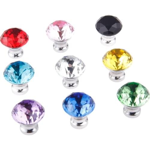 5Pcs 30mm K9 Crystal Glass Door Knob Kitchen Drawer Cupboard Cabinet Knobs and Handles Dresser Closet Pulls Handle Home Hardware