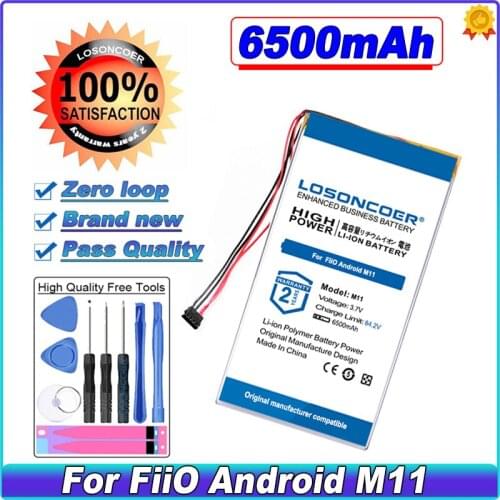 6500mAh Battery For Fiio M11 Accumulator Batterie 4-wire Plug For FiiO Android M11 HIFI Music MP3 Player For Fiio M11 Player