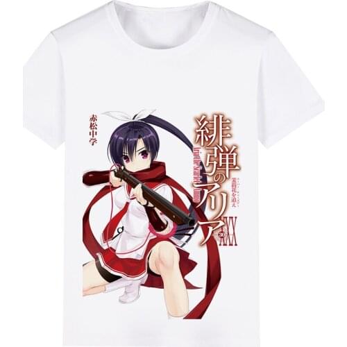 Aria The Scarlet Ammo Kinji Toyama Aria Holmes Kanzaki Cosplay Costume Adult Kids Child Short Sleeve T-shirt T shirt