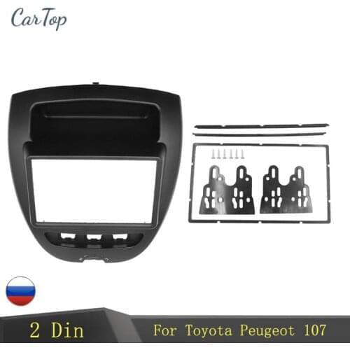 2DIN Car Radio Fascia For Toyota Aygo For Peugeot 107 Citreon C1 Mounting Frame for Radio 2 din Car Accessories marco doble din