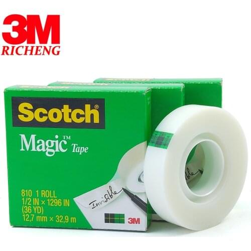 Free shipping 3M brand tape 810 can be written tape correction/ magic tape/stationery/ invisible tape12.7mm*32.9m/ 2pcs/lot