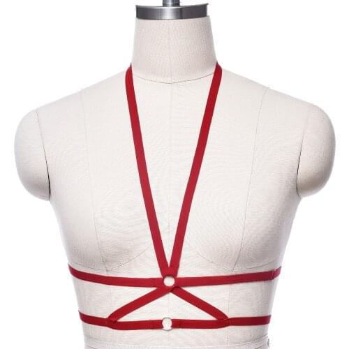 Sexy Body Harness Bra Women Soft Strappy Hollow Out Tops Caged Bra Festival Punk Goth Rave Bondage Harness Lingerie
