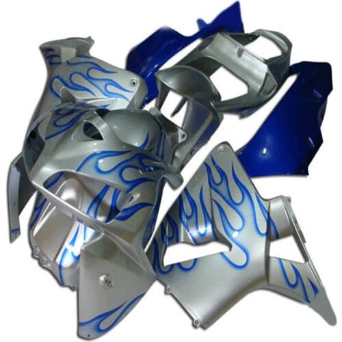 CBR 600RR 2005 2006 cbr600rr ABS Blue flames silver Fairings set+gifts Motorcycle Fairing kit for CBR600RR F5 05 06
