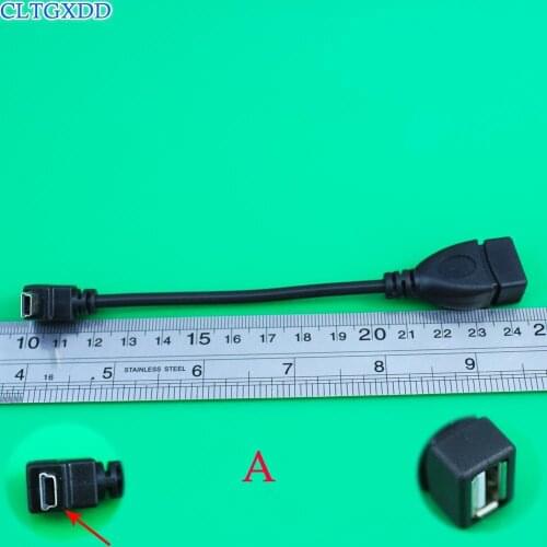 Cltgxdd USB 2.0 female, male 90 degrees USB mini adapter 14 cm data cable Connector