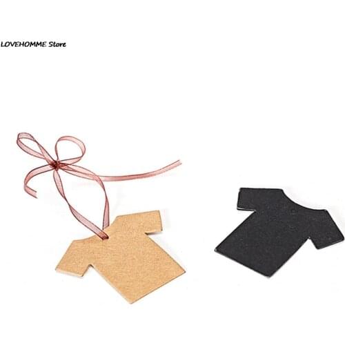 50pcs Handmade Clothes Shape Kraft Packing Label For Clothing Hang DIY Christmas Wedding Party Decor Supplies Kraft Price Tags