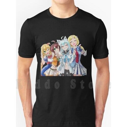 Akai Haato Aki Rosenthal Natsuiro Matsuri T Shirt Print For Men Cotton New Cool Tee Hololive Vtuber Anime Hololive Hololive