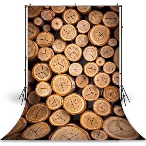 HUAYI Photography Backdrop Newborns Baby Child Photo Booth Background Round Stake Wood Studio Birthday Photo Backdrop D-9044