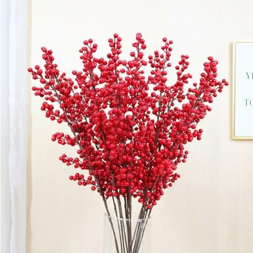 Artificial Plants Branch Simulation Berries Fake Hawthorn Fruit Home Wedding Decoration Christmas New Year Festival Decoration