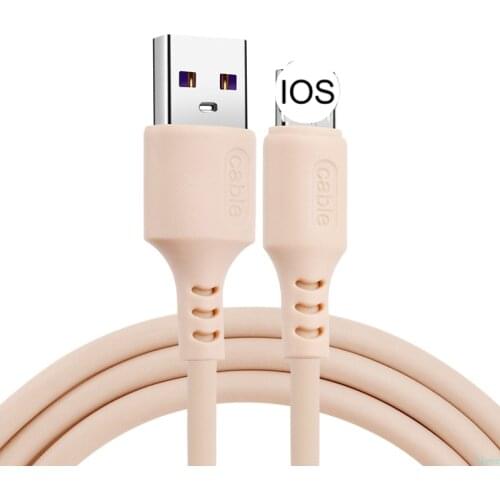 0.25/1.2/1.8M Liquid Silicone Cable USB Cable For iPhone 12 11 Pro Max X XR XS 8 7 6 6s Fast Data Charging Charger USB Wire Cord