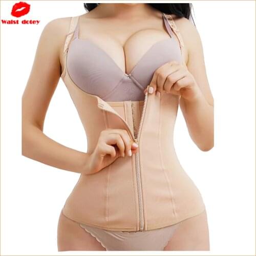 Wome Tummy Control Waist Trainer Sauna Vest Belly Body Shaper Waist Cincher Corset Adjustable Strap Zipper Hook Shapewear Women