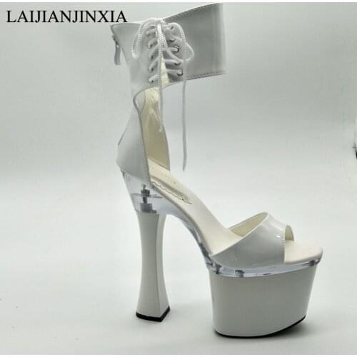LAIJIANJINXIA Wedding Dress Women Sexy Night Club Pole Dance Shoes 18cm High-Heeled Shoes Ankle-Strap High-Heeled Dance Shoes