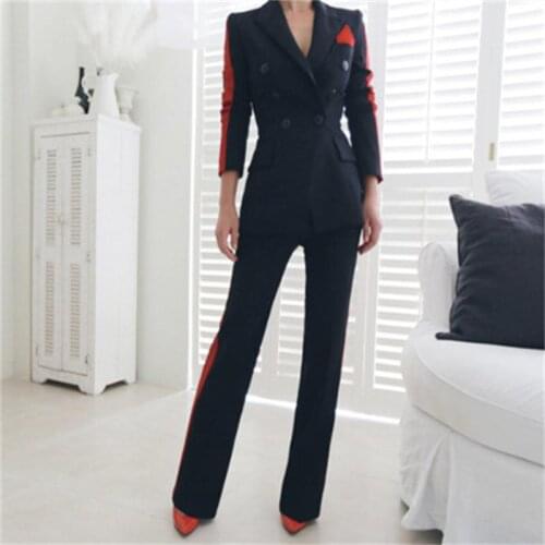 Fashion suit suit female autumn New Ladies' casual business suit jacket + fashion slim trousers two-piece suit women