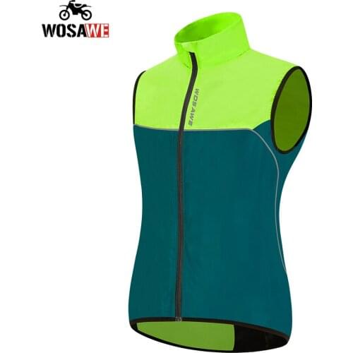WOSAWE Motorcycle Vest Breathable Reflective Cool down Motocross MTB Bike short sleeves Vest riding Sleeveless Bike Clothing