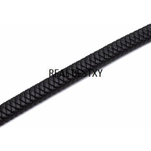 REAL BESTXY 1 Meter 12*6mm Flat Square Leather Rope String Uninterrupted Cord For Bracelet Jewelry Craft Making DIY Finding cord