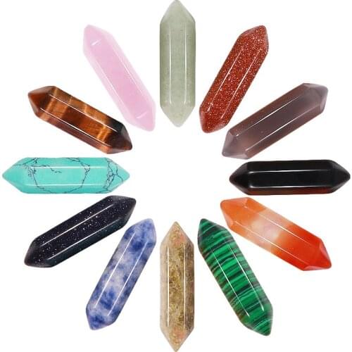 50pcs A Bulk Wholesale Natural Stone Random Colors Pendants Turquoises Quartz Crystal Jewelry Accessories For Jewelry Making