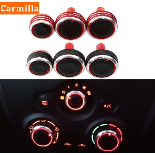 Carmilla AC Knob for Nissan Versa Latio Almera Sunny 2011 - 2017 Car Air Conditioning Control Knobs 3Pcs/Set Replacement Parts