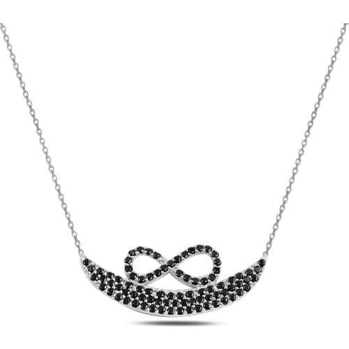 Silver Kayıklı Infinity Necklace
