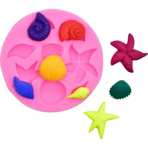 Marine Theme Fondant Silicone Mold Seashell Silicone Molds Cake Decorating Tools 3D Fondant Mold for Caking Decoration Chocolate