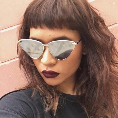 Vintage Metal Frame Cat Eye Sunglasses Women Brand Designer Clear Ocean Mirror Eyeware Casual Driving Outdoor Cateye Sun Glasses