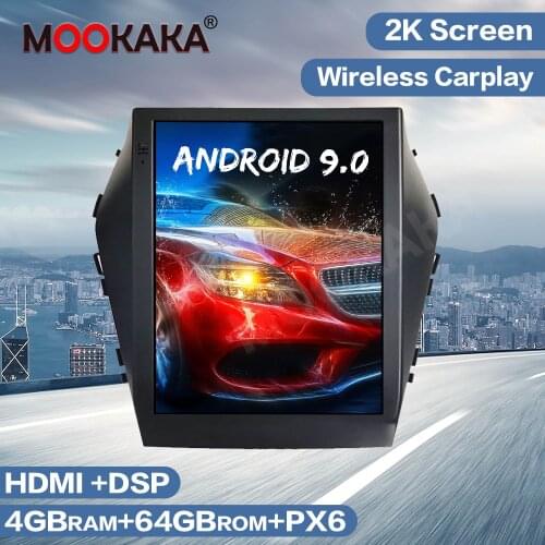 Tesla Style Android 9 64GB PX6 Car GPS Navigation Radio Player For Hyundai Santa Fe IX45 2015-2017 Audio Multimedia Stereo Unit