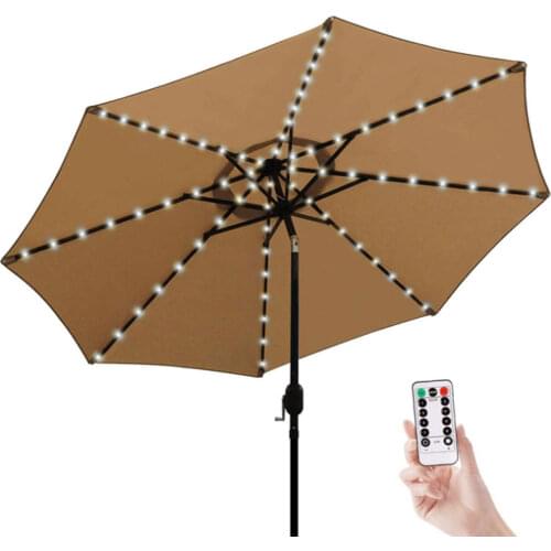 Parasol LED Light String Lights 8 Brightness Modes Waterproof 104 LEDs Remote Control Outdoor Garden Umbrella Tent Lights