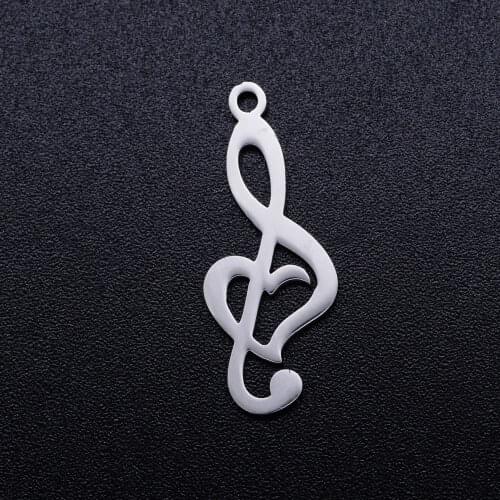 10pcs/lot 24*9.5mm Stainless Steel Musical Notation Pendant Bracelet Charms DIY Jewelry Making Handicraft Accessories Wholesale