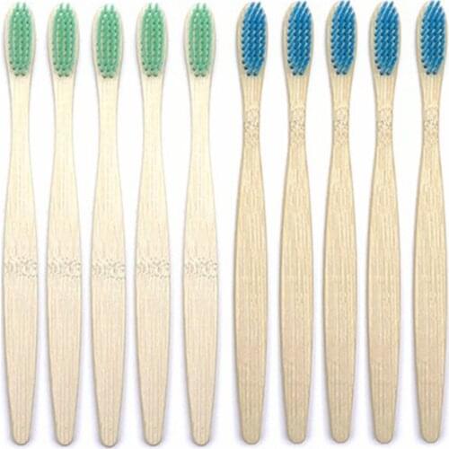10pcs/set Natural Bamboo Toothbrush Soft Bamboo Toothbrush With Bristles Oral Care Toothbrush For Teeth Care