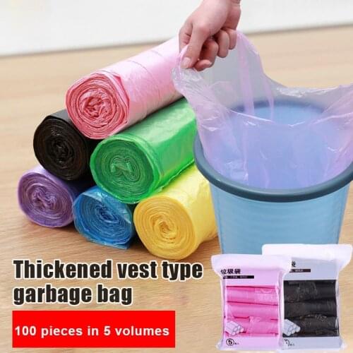 100pcs Garbage Bags Vest Style Storage Bag For Home Waste Trash Bags-30