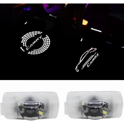 JURUS 2X Car Door Light Led Shadow Laser Projector Lamp For Camry 2006-2021 Logo Welcome Light Atmasphere Decoration Emblem Lamp