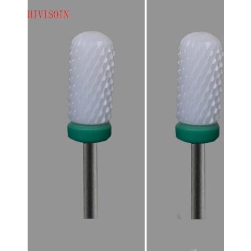 2 Pcs/Lot White Ceramic Nail Drill Bit - Small Rounded Top Bit - C (025.060)