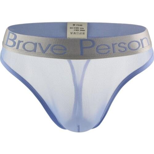 2021 Brand BRAVE PERSON Men Sexy Transparent Personal Briefs Bikini G-string Thong Jocks Tanga Underwear Shorts T-back Thongs