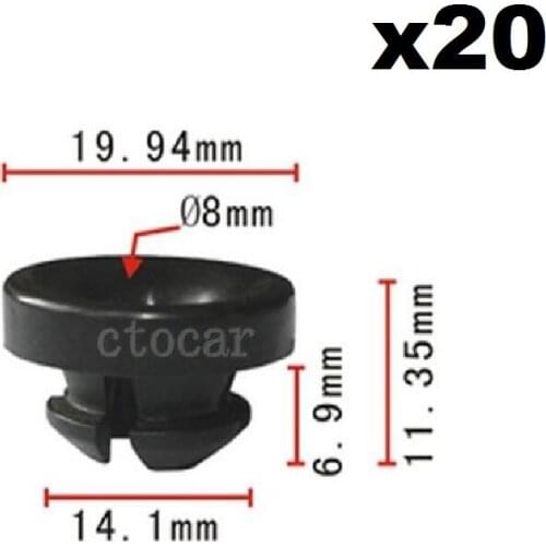 20x Nylon For Honda Civic Hood Prop Rod Grommet Clip 89 - on 91604-SD2-013