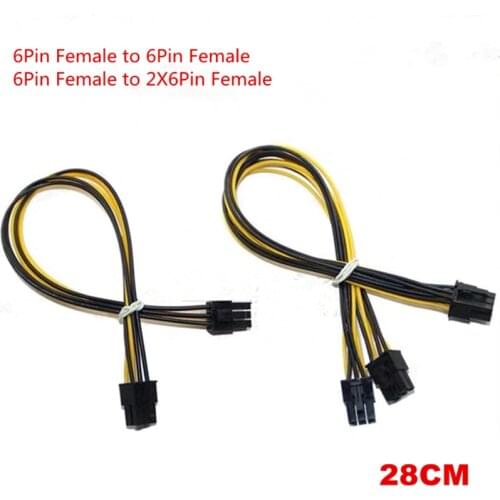 6Pin Female To Dual 6Pin Female PCI-E Power Adapte 6 pin to 2X6 pin graphics extension Power Supply Cable Y - Splitter Cable