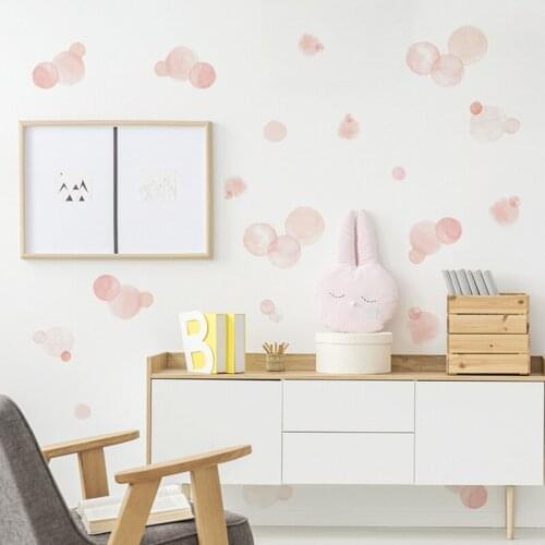 Watercolor Dots DIY Decorative Wall Sticker Pink Girl Ins Home Nursery Coffee Store Art Mural Decals Eco-friendly Sticker