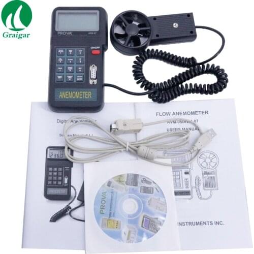 AVM-07 Protable Digital Anemometer Wind Speed Tester RS-232 Interface Software Memory-type 0.0~45.0m/s