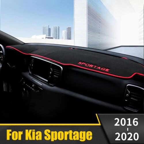 Car Dashboard Avoid Light Pad Instrument Platform Desk Cover Mat Carpets For KIA Sportage 4 2016 2017 2018 2019 2020 Accessories