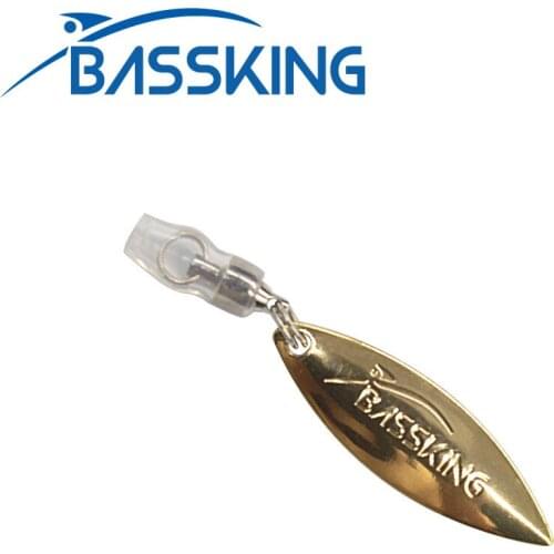 BASSKING Bionic Metal Sequins 4Pcs Artificial Vib Metal Willow Sequins with Soft Baits Lock Pin DIY Fishing Tackle Equipment