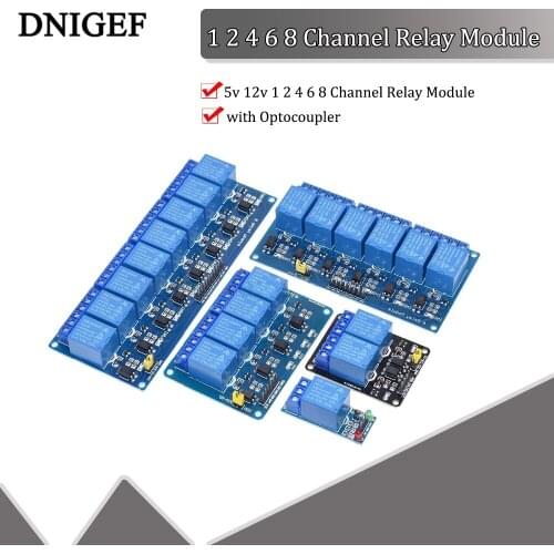 DNIGEF 5v 12v 1 2 4 6 8 Channel Relay Module with Optocoupler Relay Output Relay Output 1 2 4 6 8 Way Relay Module for Arduino
