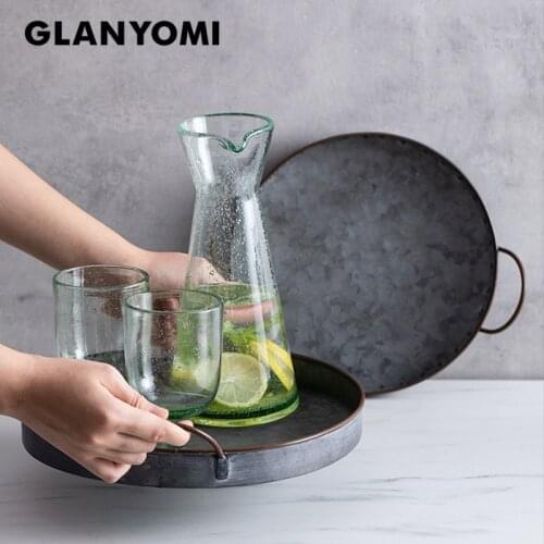 European Retro Round Iron Plate with Handle Metal Vintage Bread Tray Home Decoration Garden Restaurant Table Photographing