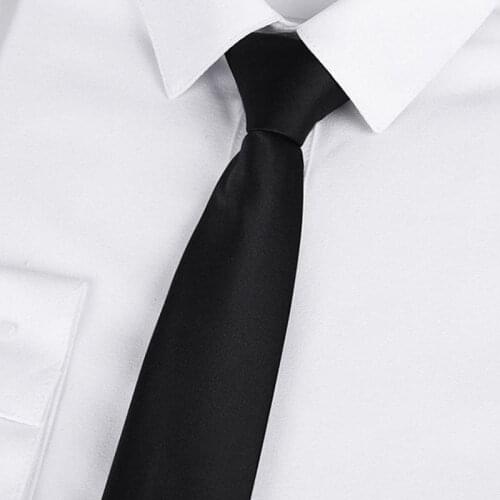 Black Clip On Men Tie Security Ties For Men Women Tie Necktie Matte Black Black Unisex Clothing Tie Steward Doorman Funeral