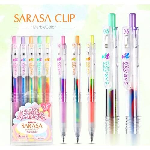 5pcs Japan ZEBRA SARASA Gel Pen JJ75 Gradient Color Hand Account Gel Pen 0.5mm Incredible Marshmallow Color